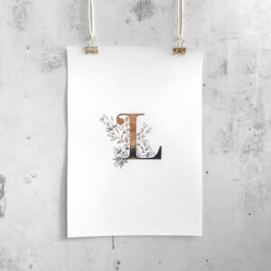 Plakat litera 'L' w złotym stylu - obrazek 1