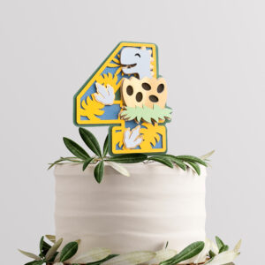 Topper na tort – Cyfra 1 z uroczym dinozaurem 🦕🎂 - obrazek 2