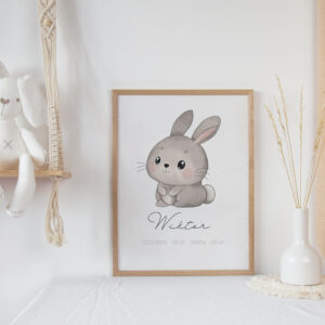 Personalizowana metryczka Króliczek - obrazek 2